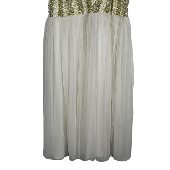 ASOS MAYA DELUXE SEQUIN MOCK NECK SLEEVELESS TULLE SKIRT MIDI BRIDESMAID DRESS - Picture 5 of 13